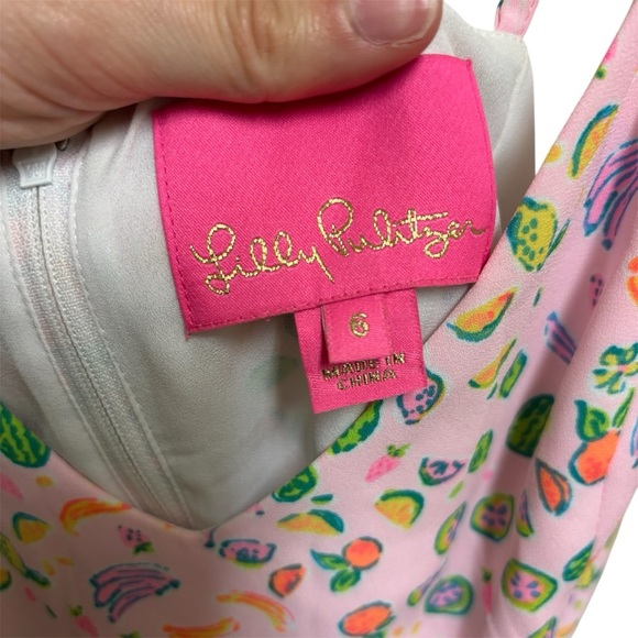 EUC Lilly Pulitzer Romantic Juicy Fruit Wrap Dress Coquette Kitschy Flowy Size 6 - Picture 3 of 7
